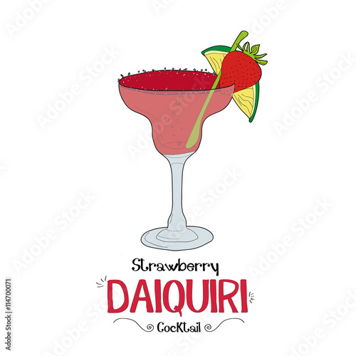 Strawberry Daiquiri cocktail for a customer illustration for bar business