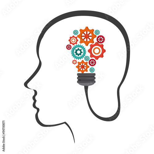 Human head icon. Thinking design. Vector graphic