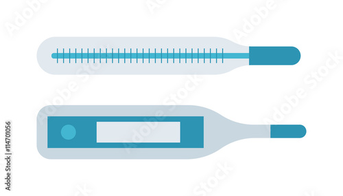 Medical thermometer isolated on white background temperature measurement equipment vector. Thermometer isolated measurement and equipment thermometer isolated. Medical thermometer isolated.