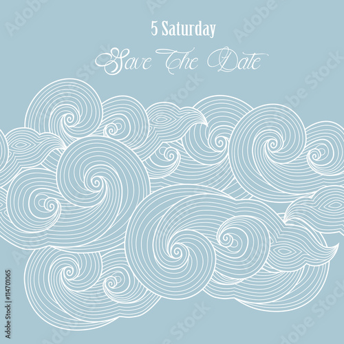 Seamless abstract hand-drawn waves pattern