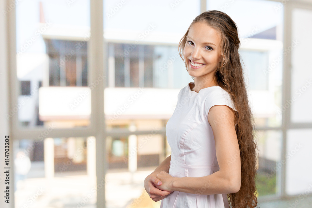 happy smiling beautiful young woman