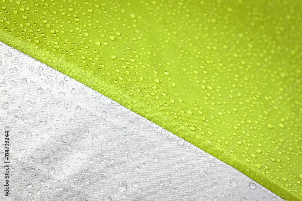Fototapeta premium Rain water drop on green background