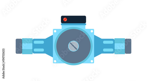 Pressure sensor differential tool vector icon or pressure sensor on factory pipeline. Circle pressure temperature sensor control for industrial. Gas or Oil industry. Water pressure