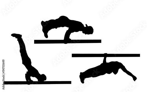 street workout isolated on white background, vector