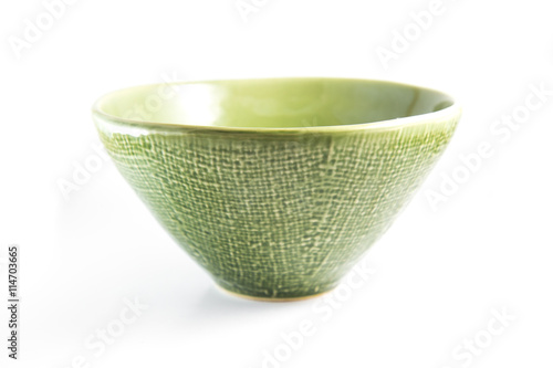 Wallpaper Mural Green bowl, isolated on white Torontodigital.ca
