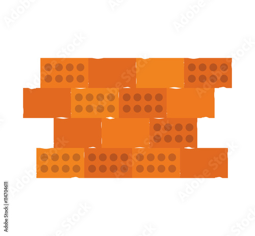 Under construction concept represented by bricks ricon. isolated and flat illustration  photo