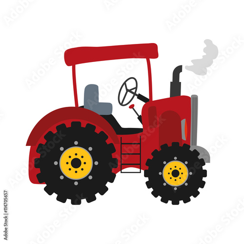 Farm animal concept represented by tractor icon. isolated and flat illustration 
