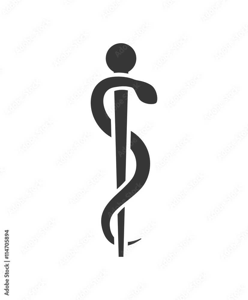 Medical and health care concept represented by caduceus icon. isolated and flat illustration Medical and health care concept represented by caduceus icon. isolated and flat illustration