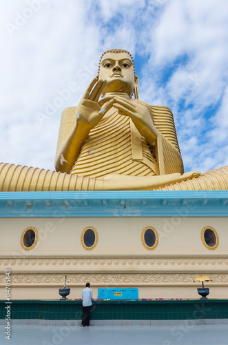 Statue of Buddha at Dambulla golden temple. Sri Lanka