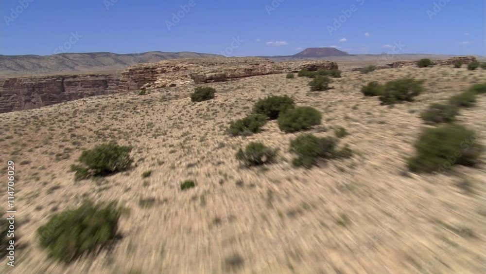 Rushing flight over rugged Arizona plateau Rushing flight over rugged Arizona plateau