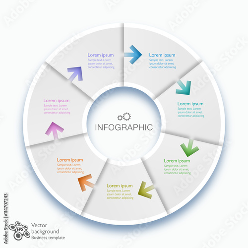 Infographics Vector Arrow Buttons, 7-Step Process