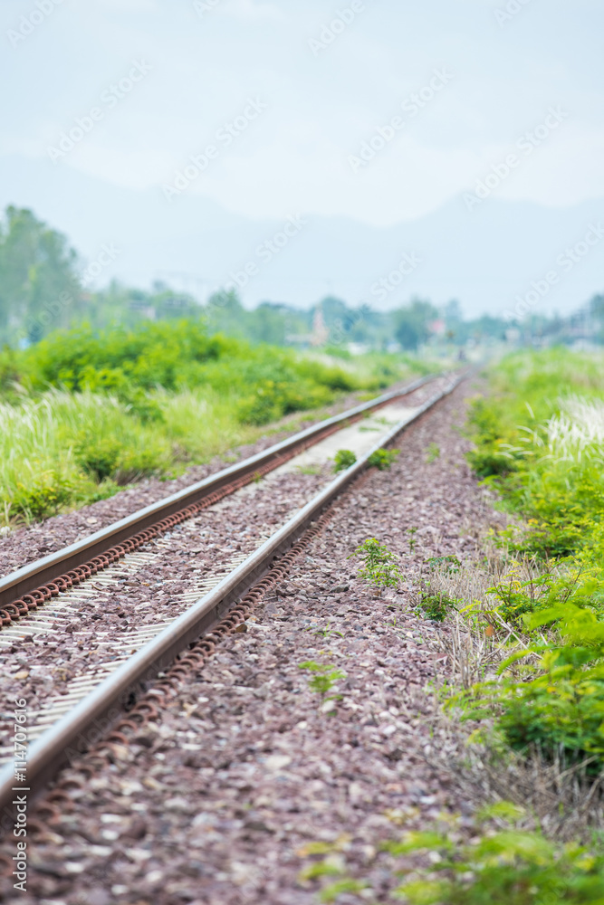 detail shot of a railroad track