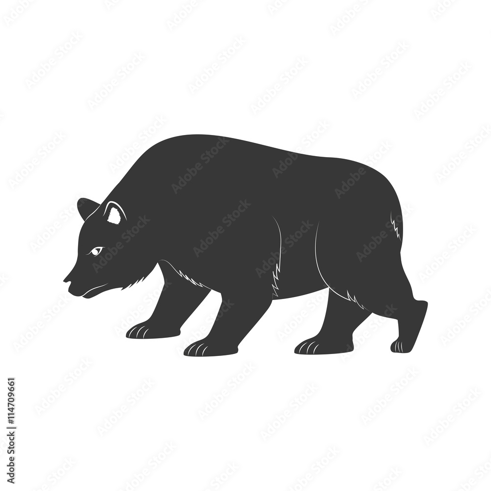 Fototapeta premium Animal concept represented by bear cartoon icon. isolated and flat illustration 