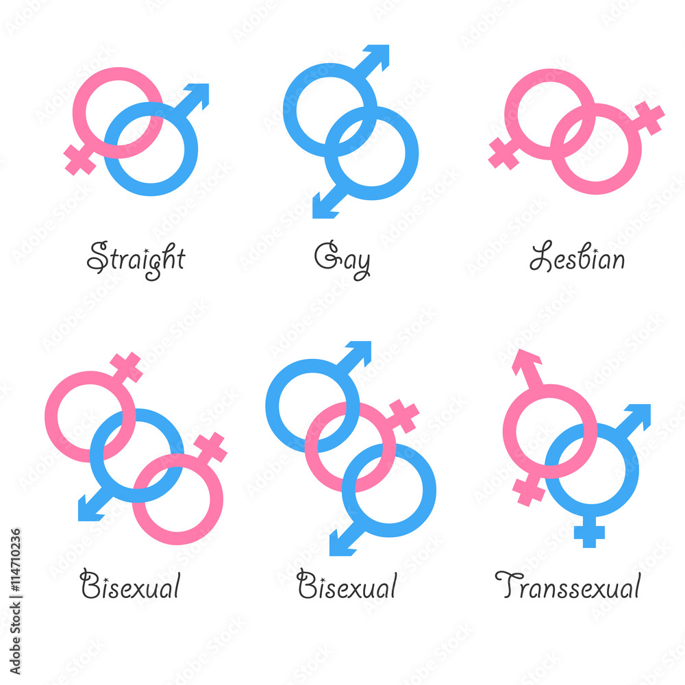 Sexual orientation vector icons. Sexual gender orientation, human  orientation, heterosexual and bisexual orientation illustration. Straight,  gay, lesbian, bisexual and trangender icons. Stock Vector | Adobe Stock