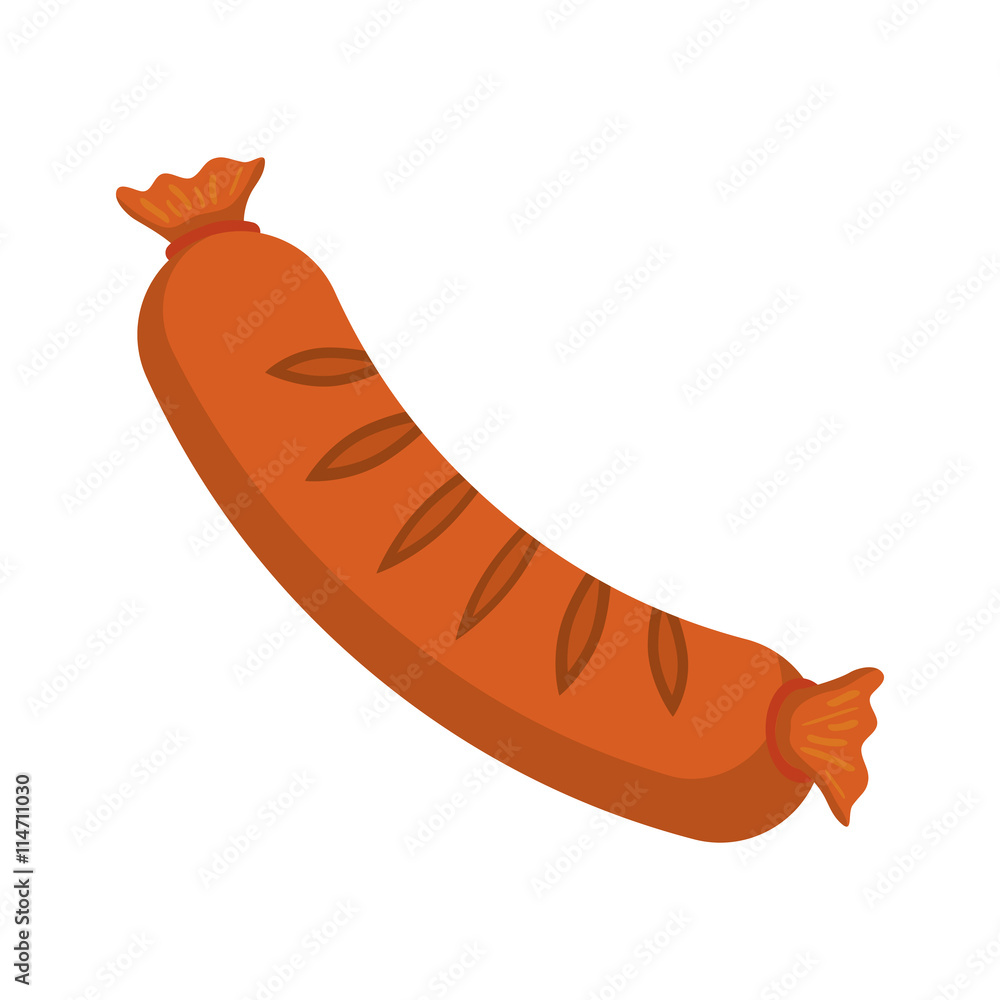 Steak house concept represented by sausage icon. isolated and flat illustration Steak house concept represented by sausage icon. isolated and flat illustration