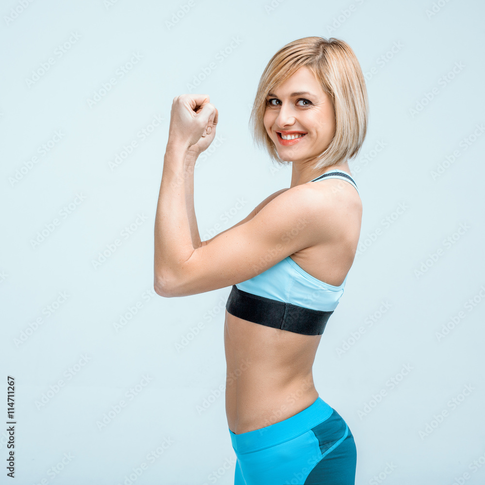 Beautiful young blonde sporty woman Beautiful young blonde sporty woman