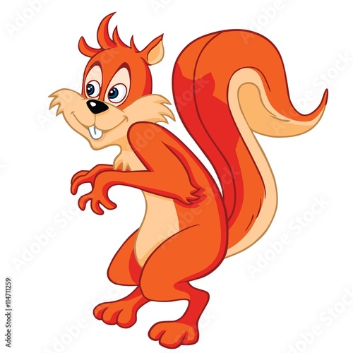 Cute Red Squirrel Cartoon Vector Illustration