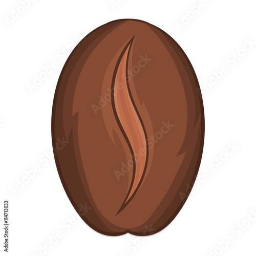 Coffee bean icon in cartoon style