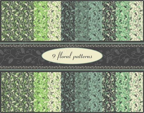 green floral patterns
