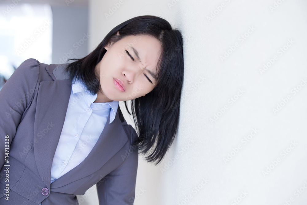 Unhappy thinking business woman Unhappy thinking business woman