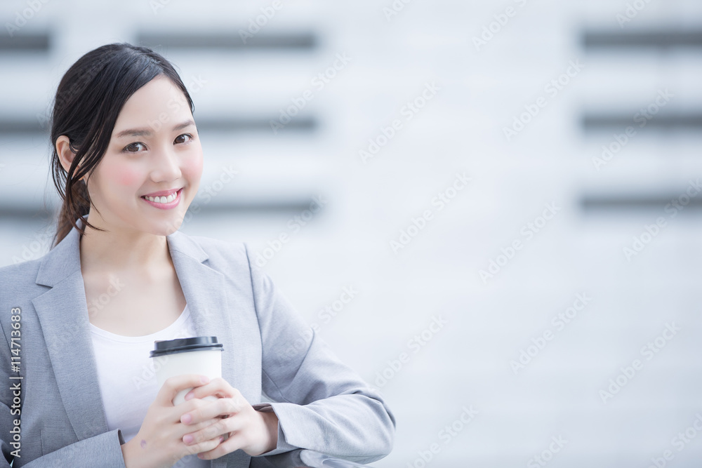business woman with coffee cup