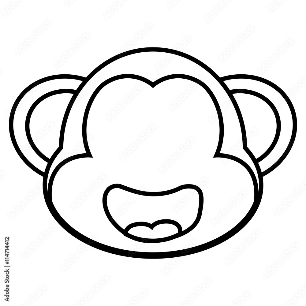 Cute animal concept represented by monkey icon. isolated and flat illustration Cute animal concept represented by monkey icon. isolated and flat illustration