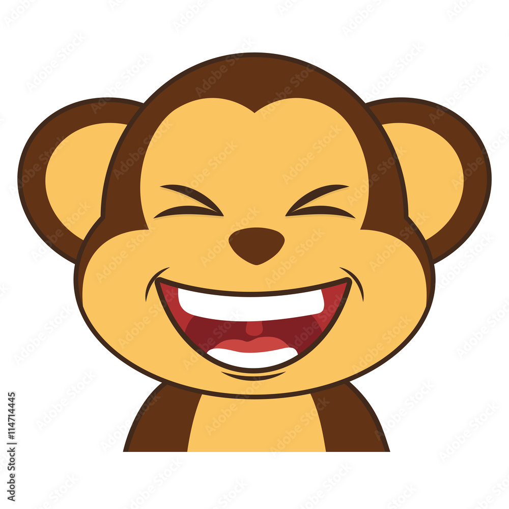 Cute animal concept represented by monkey icon. isolated and flat illustration Cute animal concept represented by monkey icon. isolated and flat illustration
