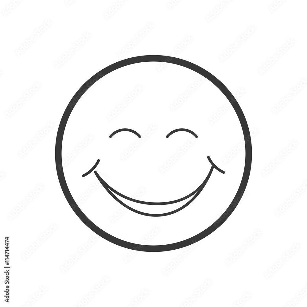 Cartoon face concept represented by circle design. isolated and flat illustration 