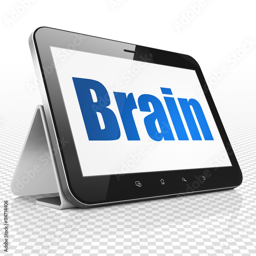 Healthcare concept: Tablet Computer with Brain on display