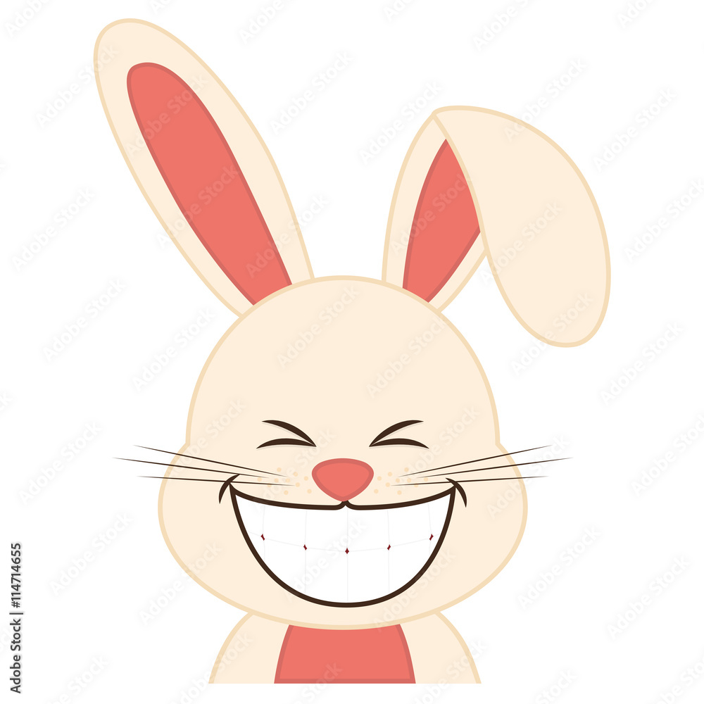 Obraz premium Cute animal concept represented by rabbit icon. isolated and flat illustration 