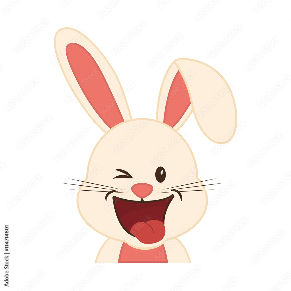 Fototapeta premium Cute animal concept represented by rabbit icon. isolated and flat illustration 