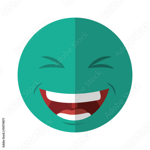 Cartoon face concept represented by circle design. isolated and flat illustration 