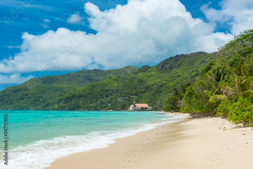 Tropical beach in Seychelles  Mahe