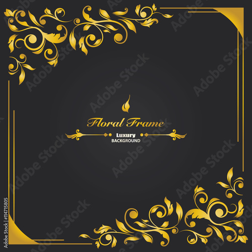 luxury floral frame card
