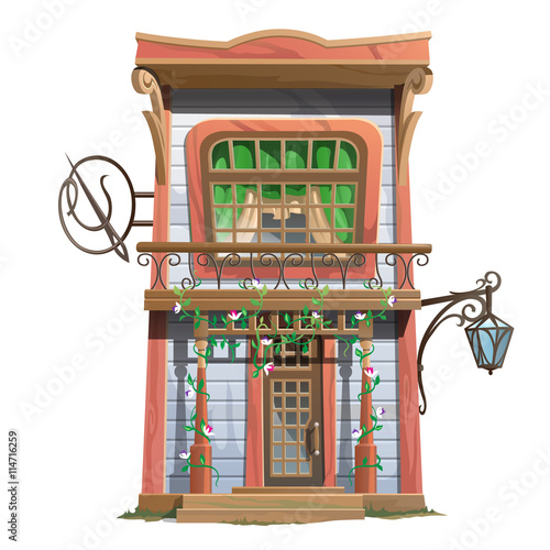 Vintage sewing house in american style