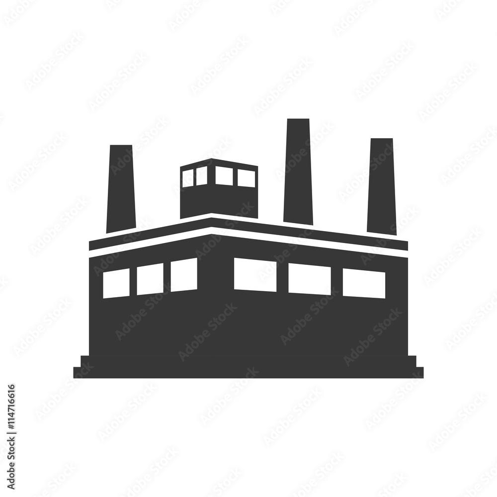 Industry concept represented by building plant icon. isolated and flat illustration 