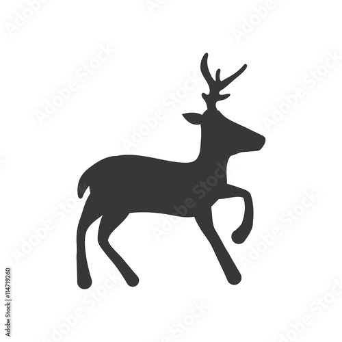 Animal silhouette concept represented by deer icon. isolated and flat illustration 