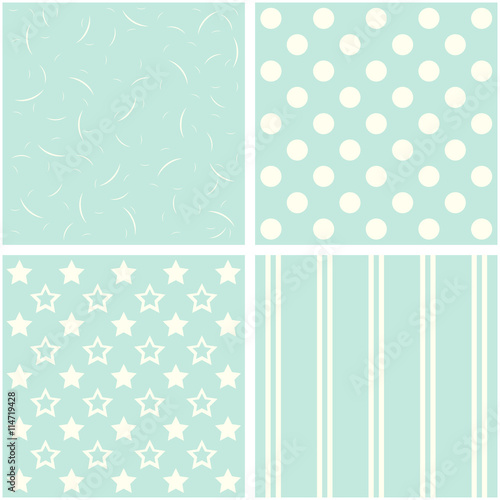 set of four different retro pattern