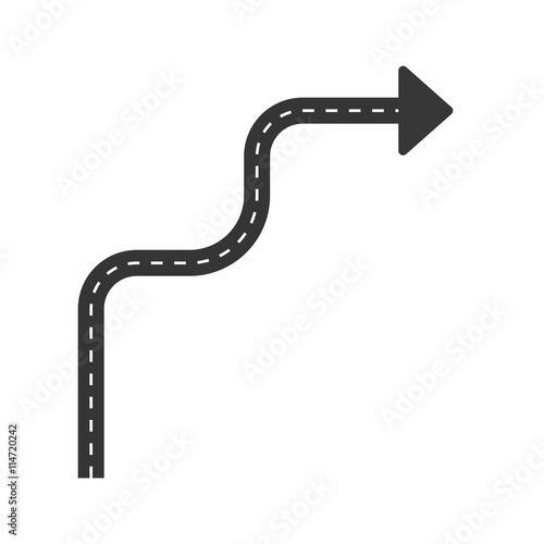 Way and direction concept represented by arrow icon. isolated and flat illustration 
