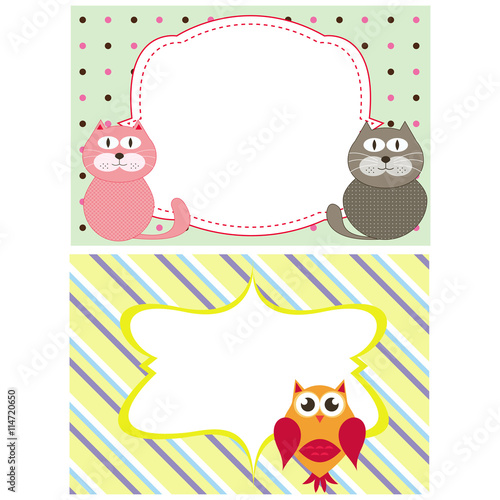 frame with animals vector photo