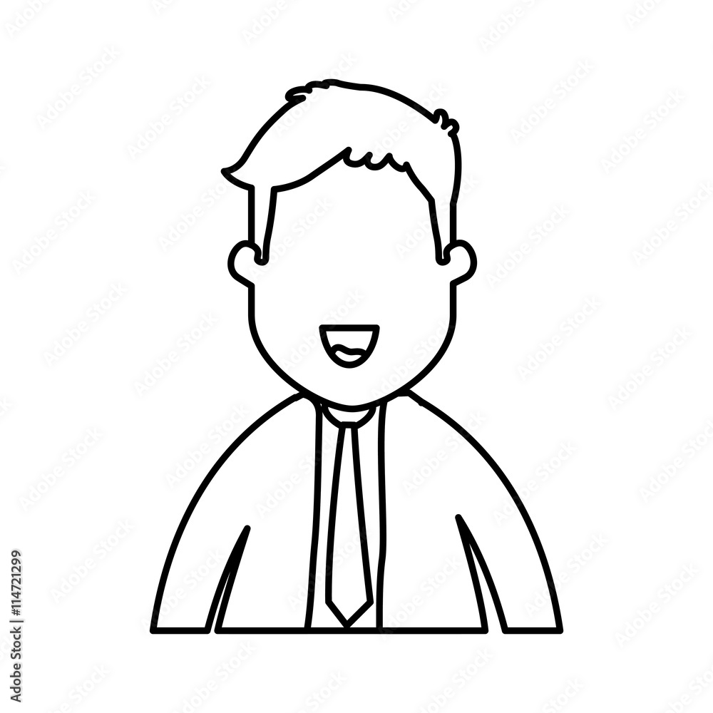 Businessman concept represented by cartoon man icon. isolated and flat illustration 