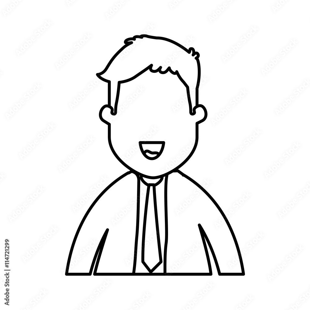 Businessman concept represented by cartoon man icon. isolated and flat illustration Businessman concept represented by cartoon man icon. isolated and flat illustration