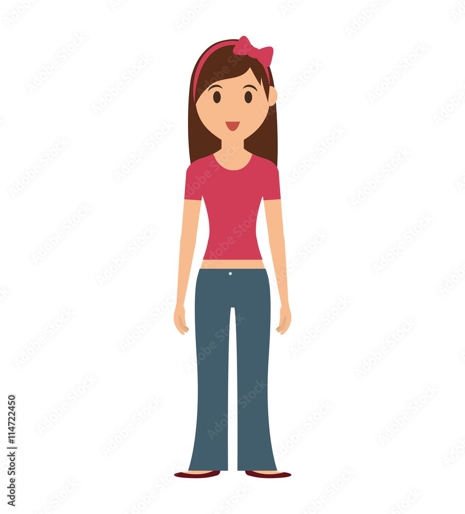 Person concept represented by cartoon woman icon. Isolated and Flat illustration Person concept represented by cartoon woman icon. Isolated and Flat illustration