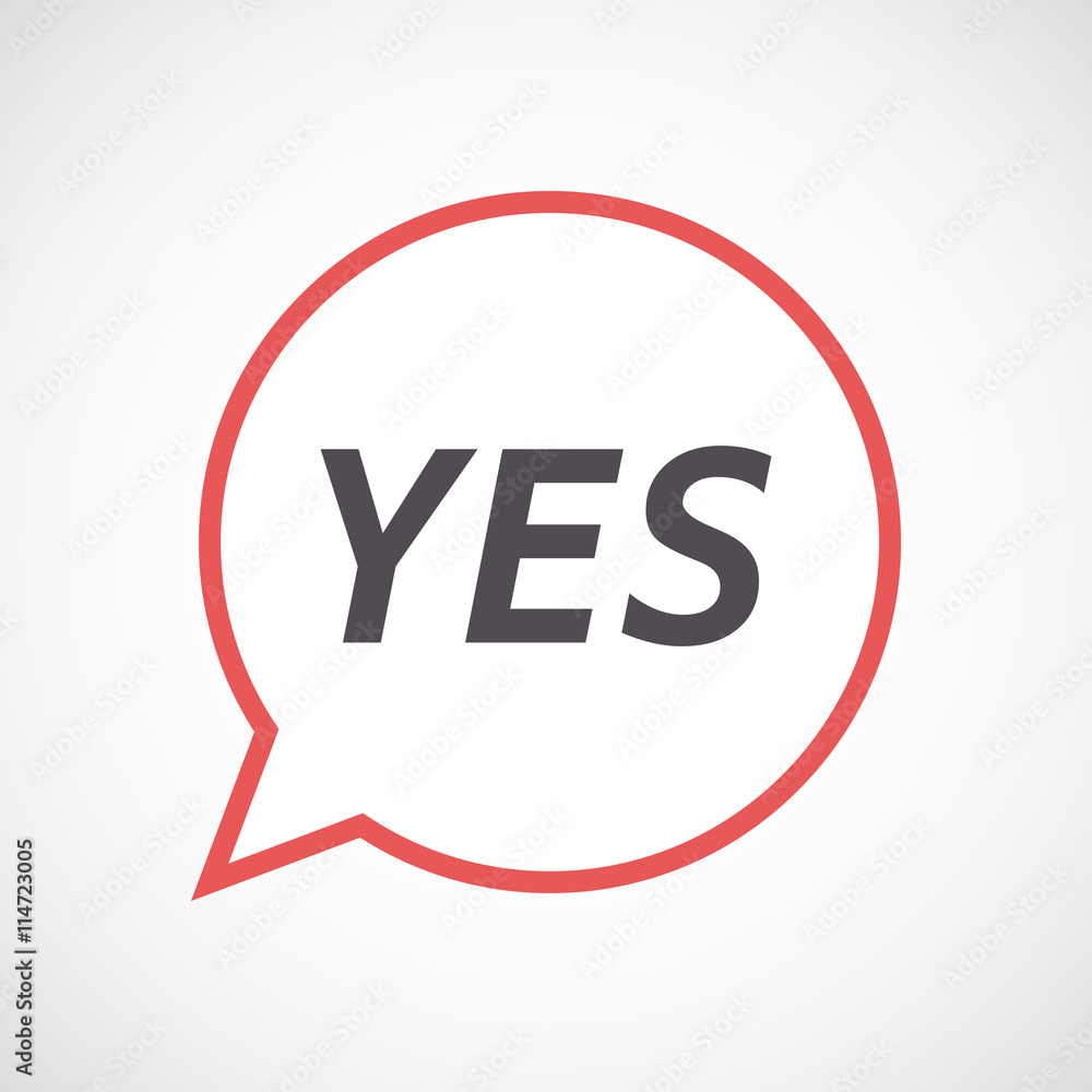 Isolated comic balloon icon with the text YES Isolated comic balloon icon with the text YES