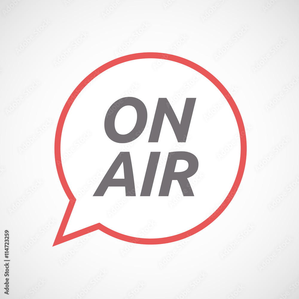 Isolated comic balloon icon with the text ON AIR Isolated comic balloon icon with the text ON AIR