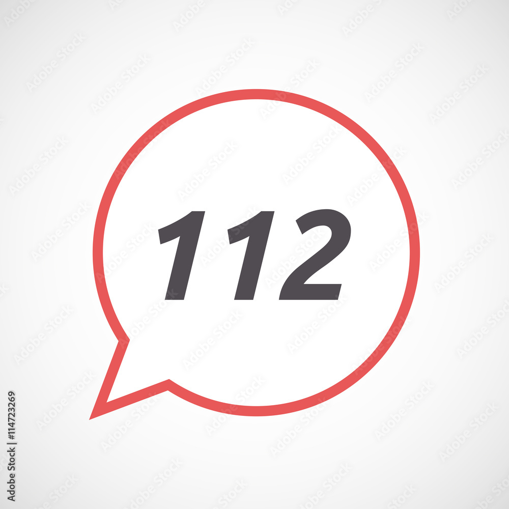 Isolated comic balloon icon with the text 112 Isolated comic balloon icon with the text 112