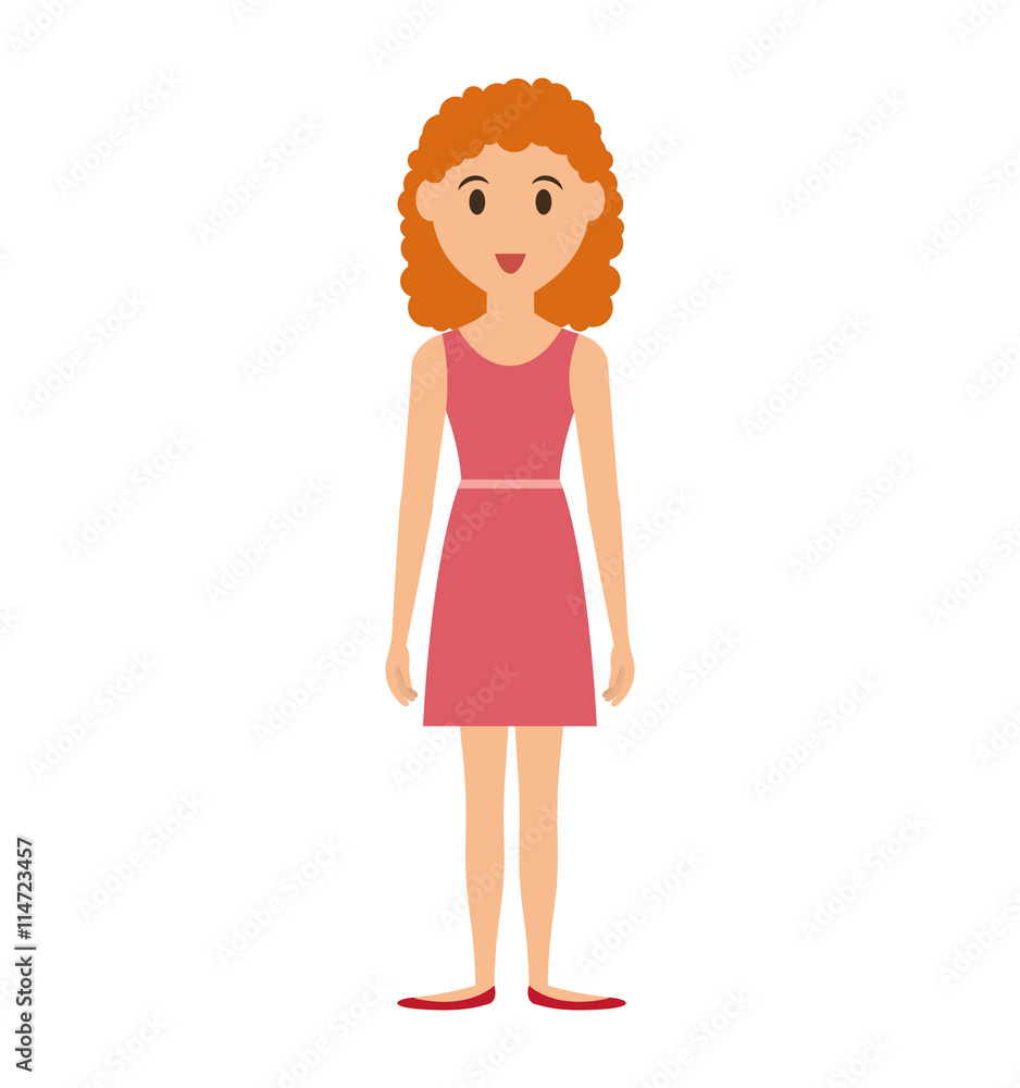Person concept represented by cartoon woman icon. Isolated and Flat illustration Person concept represented by cartoon woman icon. Isolated and Flat illustration