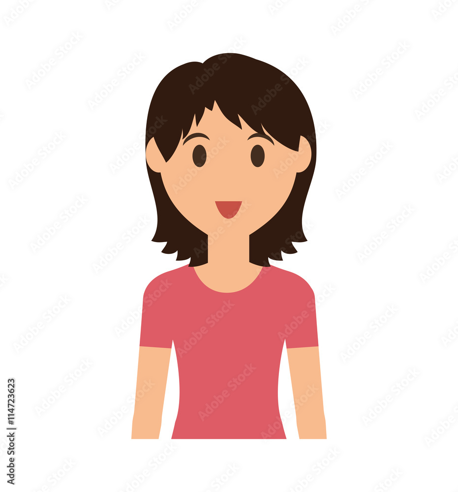 Person concept represented by woman cartoon icon. Isolated and Flat illustration Person concept represented by woman cartoon icon. Isolated and Flat illustration