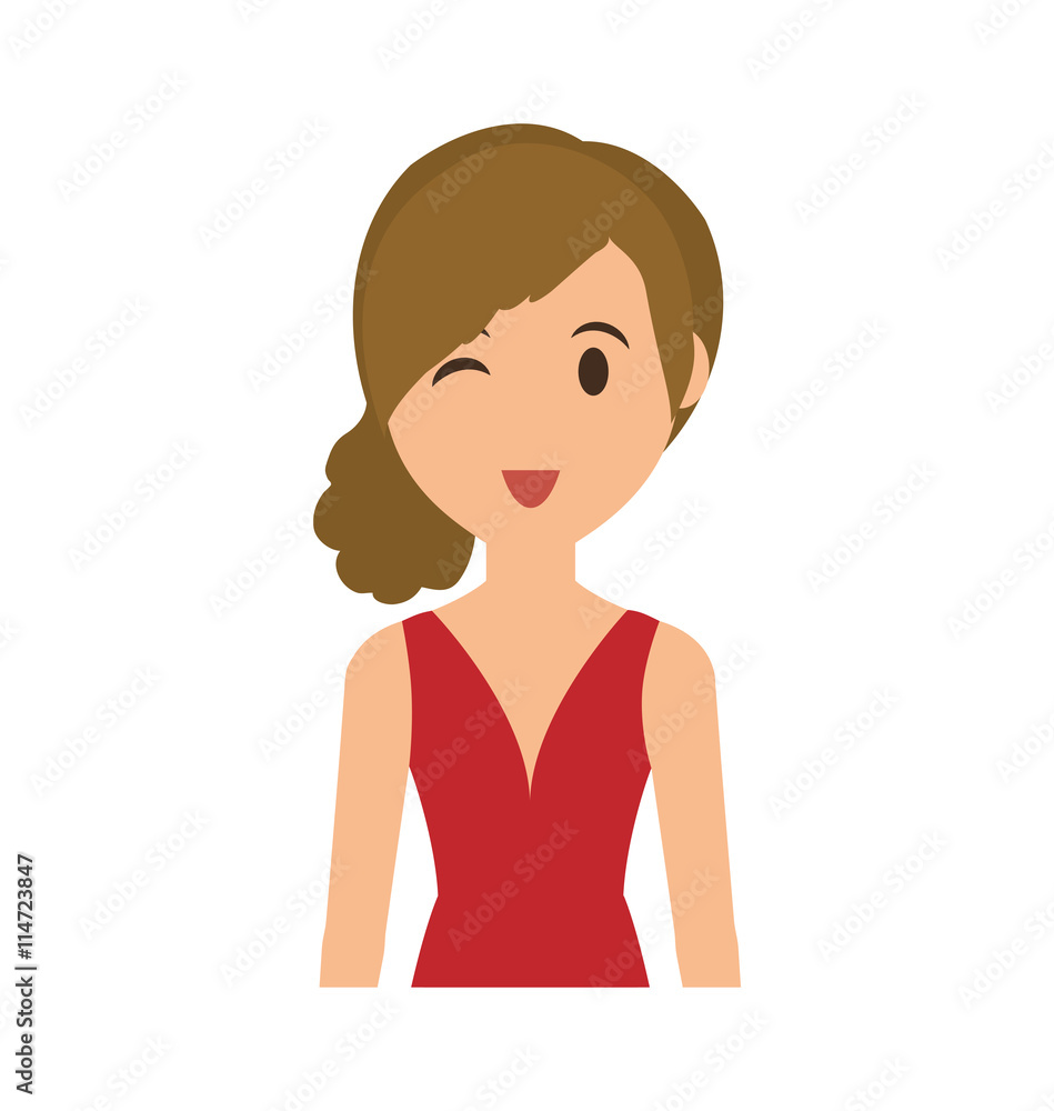 Person concept represented by woman cartoon icon. Isolated and Flat illustration Person concept represented by woman cartoon icon. Isolated and Flat illustration