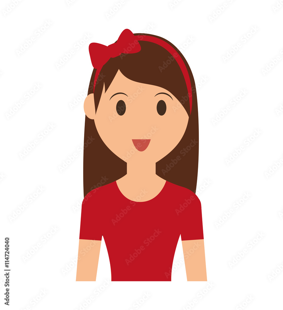 Person concept represented by woman cartoon icon. Isolated and Flat illustration